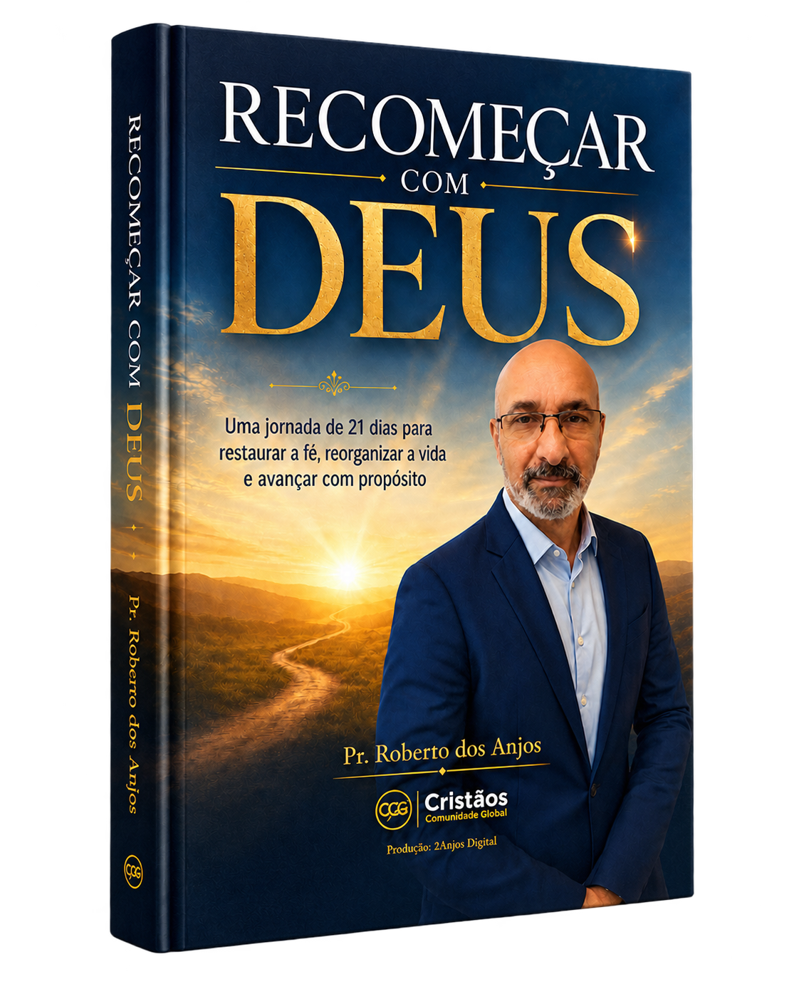 Mockup oficial do e-book Recomeçar com Deus